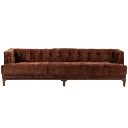 Caledonia 91" Tufted Velvet Sofa